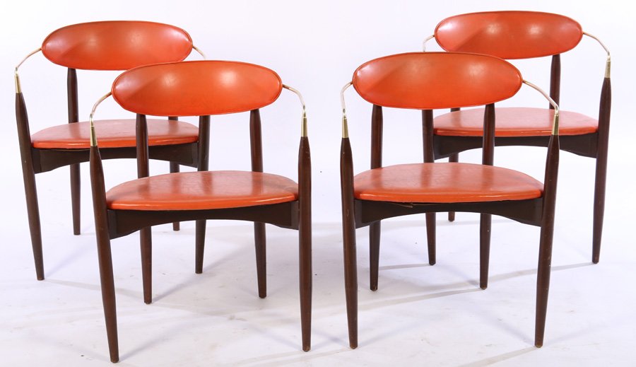 4 DANISH STYLE MID CENTURY MODERN ARMCHAIRS (1 of 5)