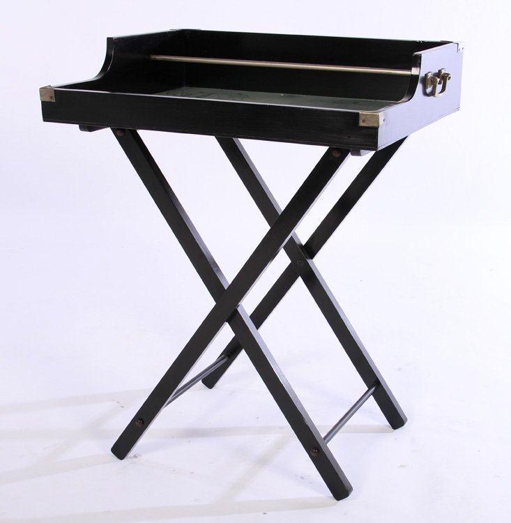 CAMPAIGN STYLE EBONIZED BUTLERS TRAY XFORM STAND (1 of 4)