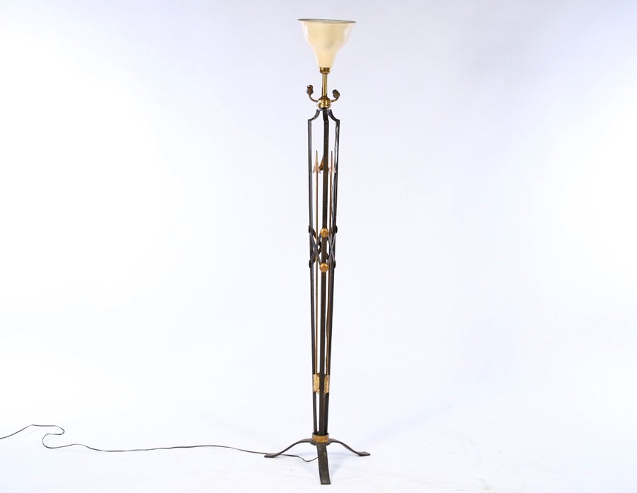 GILBERT POILLERAT IRON & BRONZE FLOOR LAMP 1940 (1 of 5)