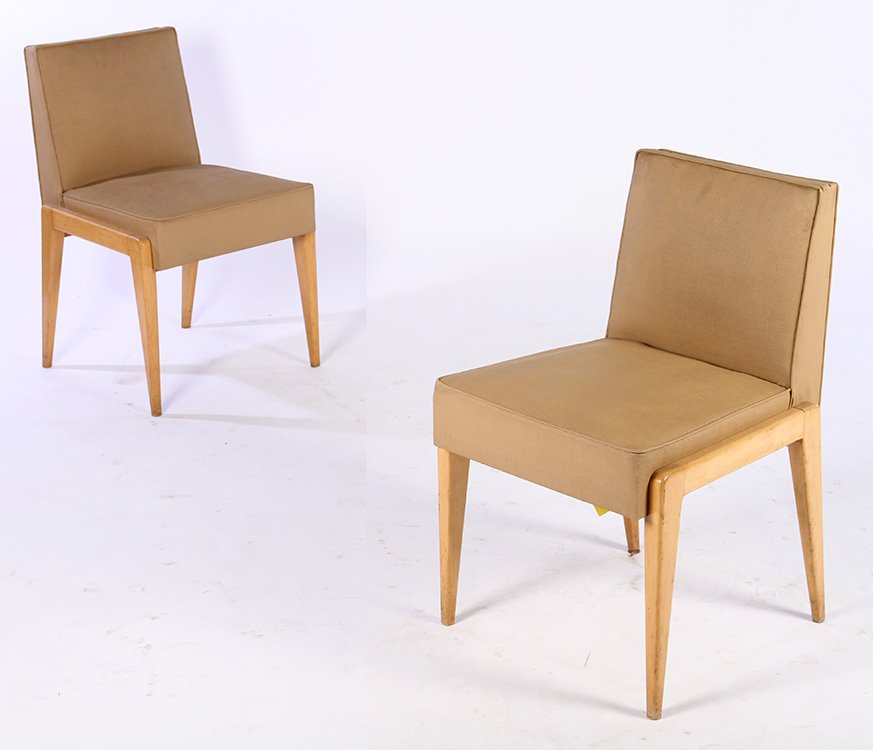 PR CLEMENT & VEROT UPHOLSTERED SIDE CHAIRS C.1950 (1 of 6)