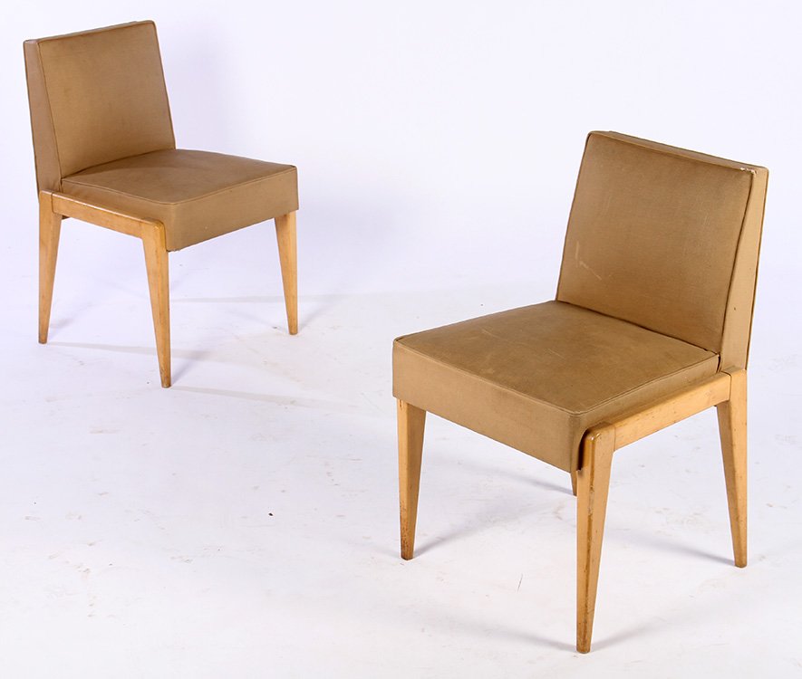 PR CLEMENT & VEROT UPHOLSTERED SIDE CHAIRS C.1950 (1 of 6)