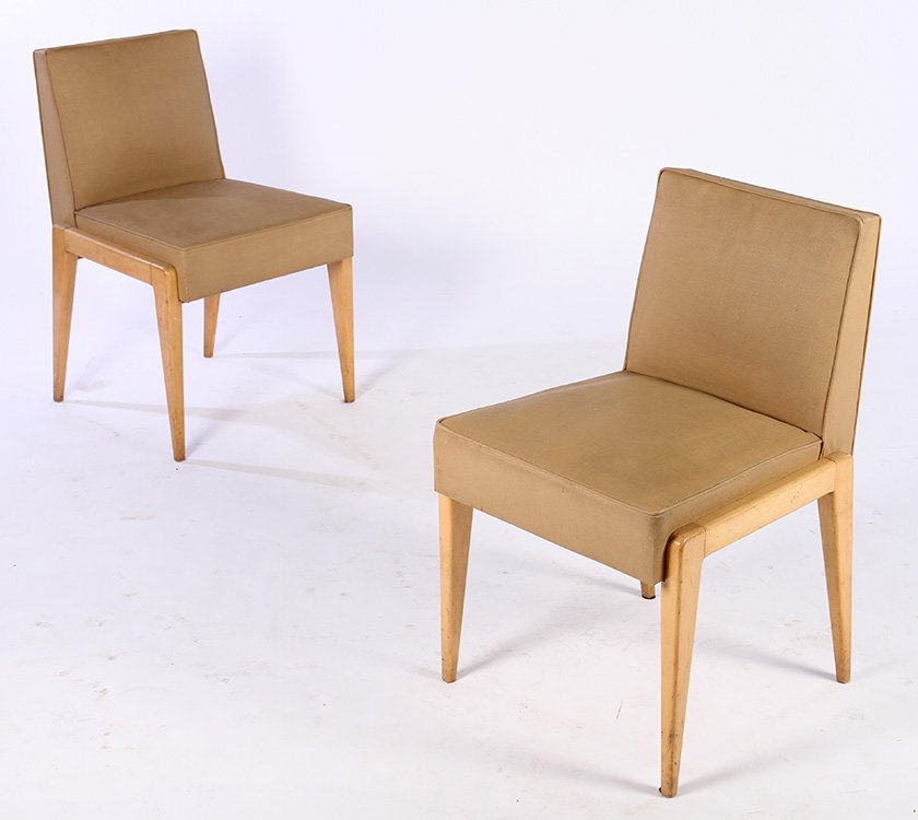 PR CLEMENT & VEROT UPHOLSTERED SIDE CHAIRS C.1950 (1 of 6)