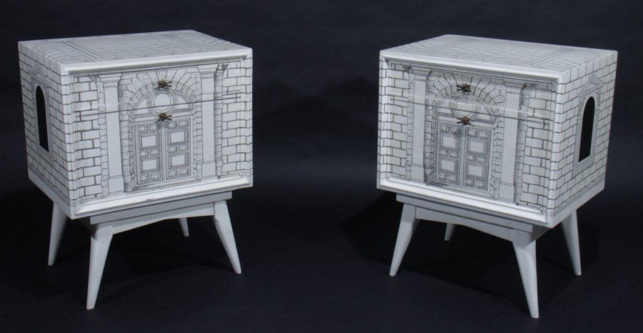 PAIR MID CENTURY MODERN NIGHTSTANDS FORNASETTI (1 of 4)