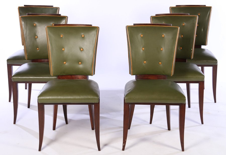 SET 6 FRENCH ART DECO DINING CHAIRS 1930 (1 of 6)