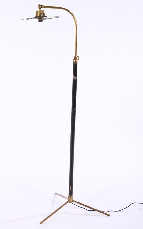 ADJUSTABLE IRON & BRONZE FLOOR LAMP C.1960 (1 of 3)