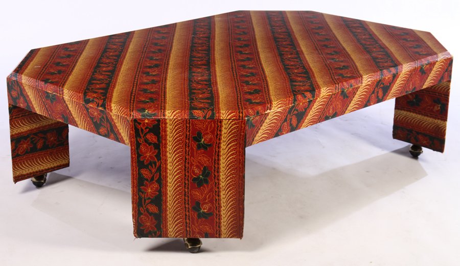 FABRIC COVERED COFFEE TABLE KARL SPRINGER (1 of 3)