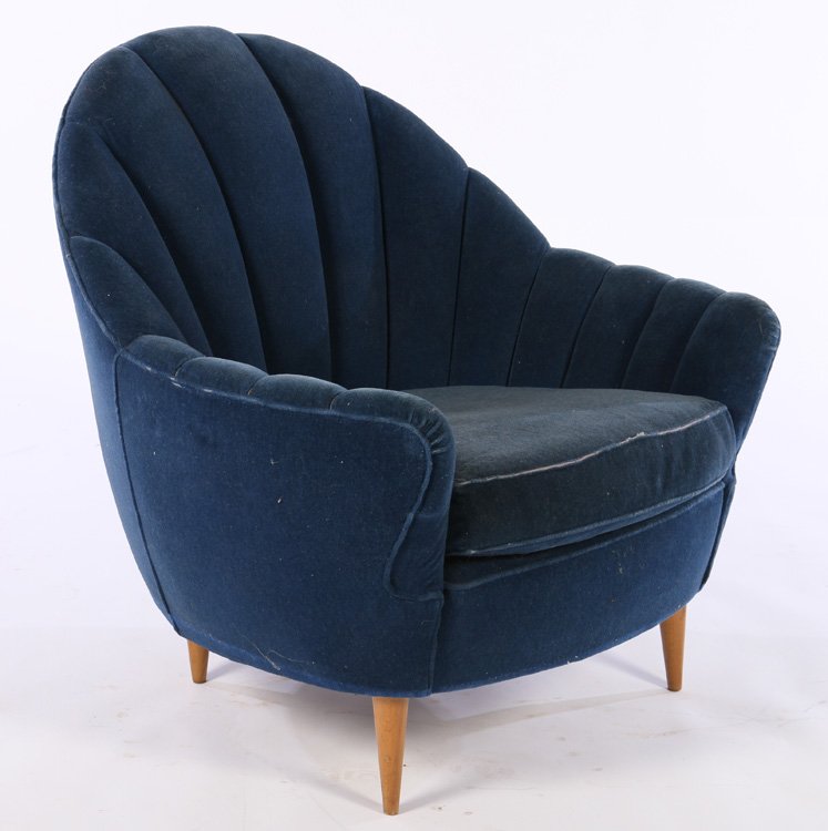 ITALIAN MID CENTURY MOHAIR LOUNGE CHAIR 1950 (1 of 3)