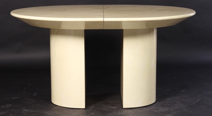 A GOAT SKIN KARL SPRINGER STYLE DINING TABLE (1 of 4)