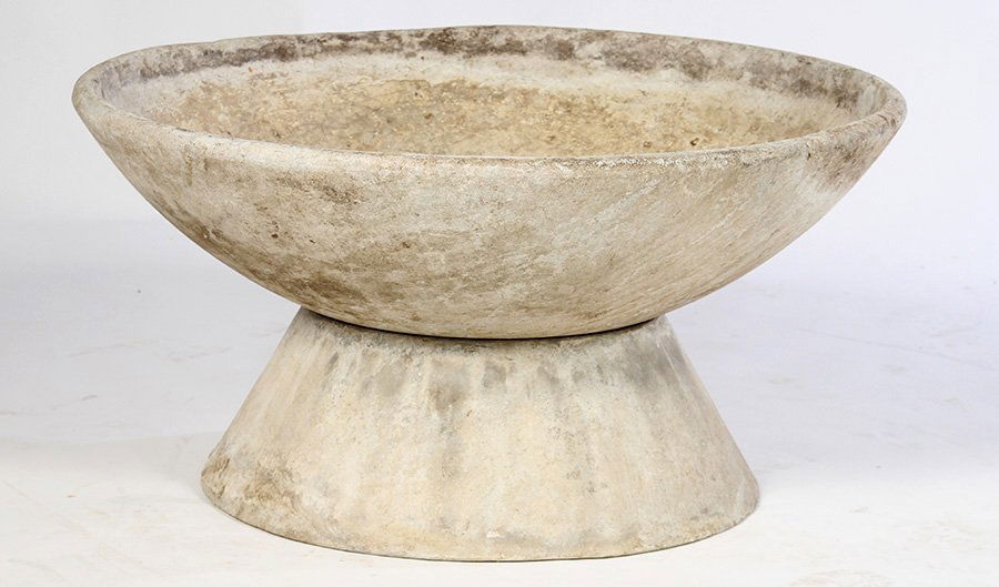 WILLY GUHL CAST STONE GARDEN PLANTER CONICAL BASE (1 of 3)