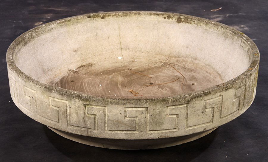FRENCH CAST STONE PLANTER GREK KEY DESIGN 1950 (1 of 3)