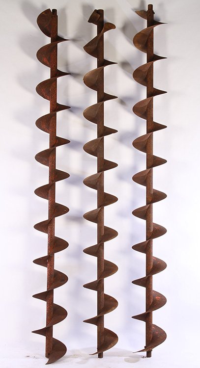 LOT OF 3 IRON SWIRL FORM GRAIN ELEVATORS (1 of 3)