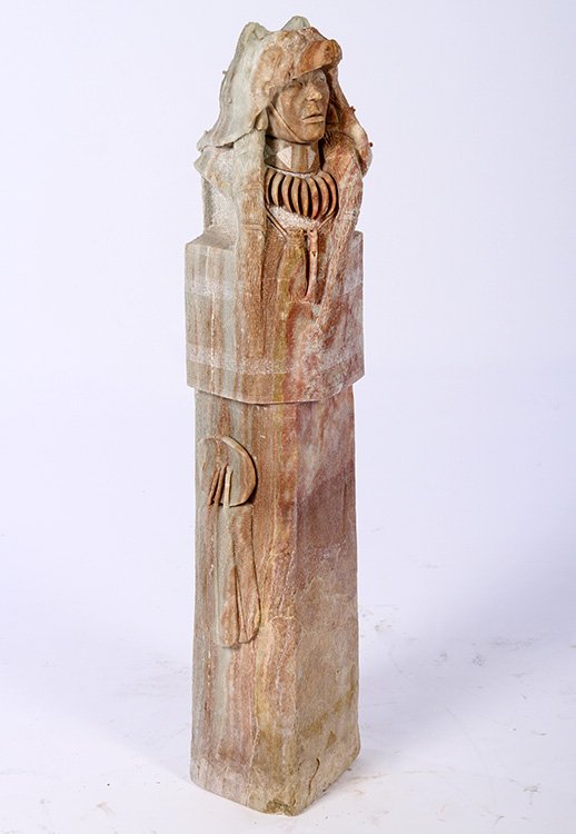 CARVED STONE SCULPTURE NATIVE AMERICAN (1 of 6)
