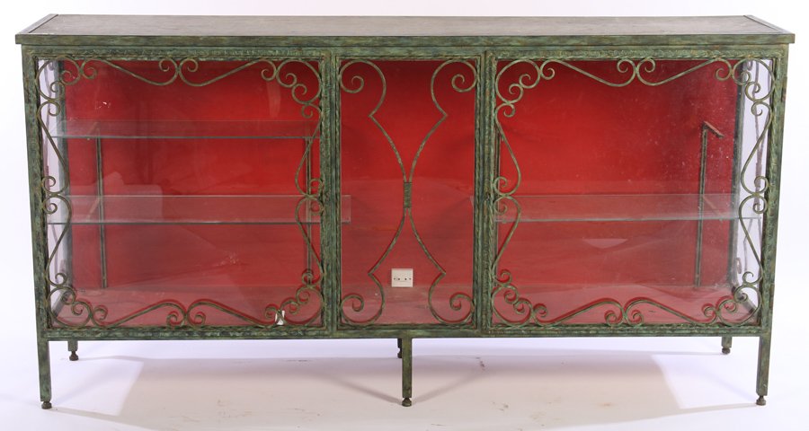 FRENCH WROUGHT IRON VITRINE 2 GLASS DOORS 1940 (1 of 5)