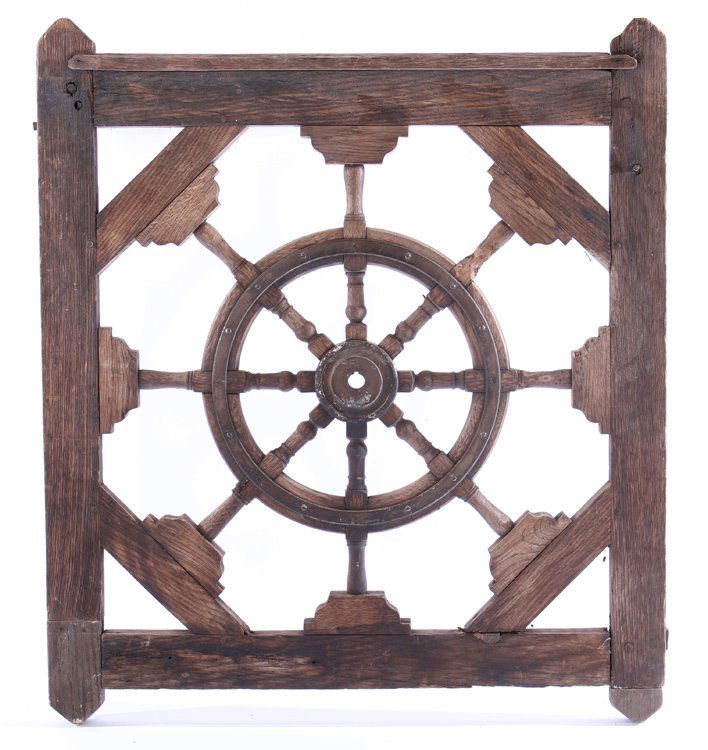 CARVED WOOD NAUTICAL THEME GARDEN GATE 1910 (1 of 4)