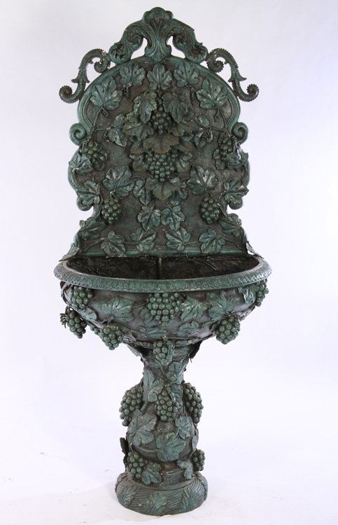 BAROQUE STYLE BRONZE WALL FOUNTAIN ORNATE (1 of 6)