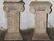 PAIR CARVED MARBLE CORINTHIAN FORM CAPITALS