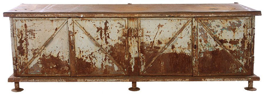 FRENCH METAL CABINET COUNTER 4 DOORS 1930 (1 of 6)