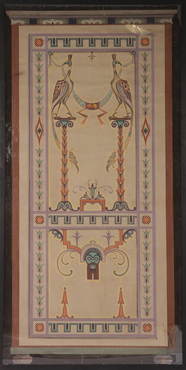 EGYPTIAN REVIVAL GOUACHE ON PAPER EGRETS (1 of 4)