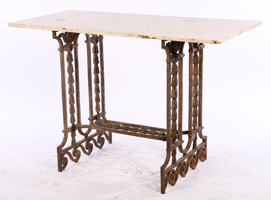 FRENCH CAST IRON GARDEN TABLE CIRCA 1940 (1 of 5)