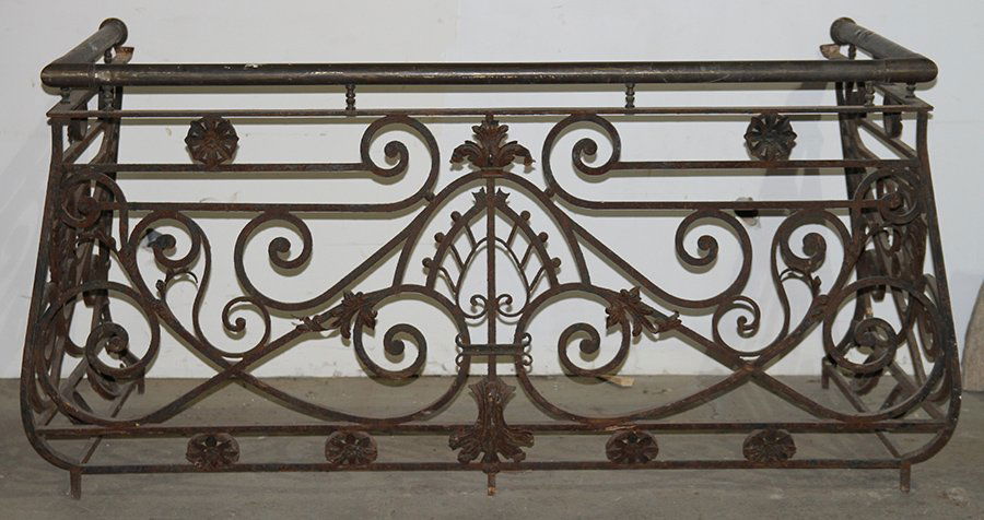 TURN OF THE CENTURY FRENCH WROUGHT IRON BALCONY (1 of 4)