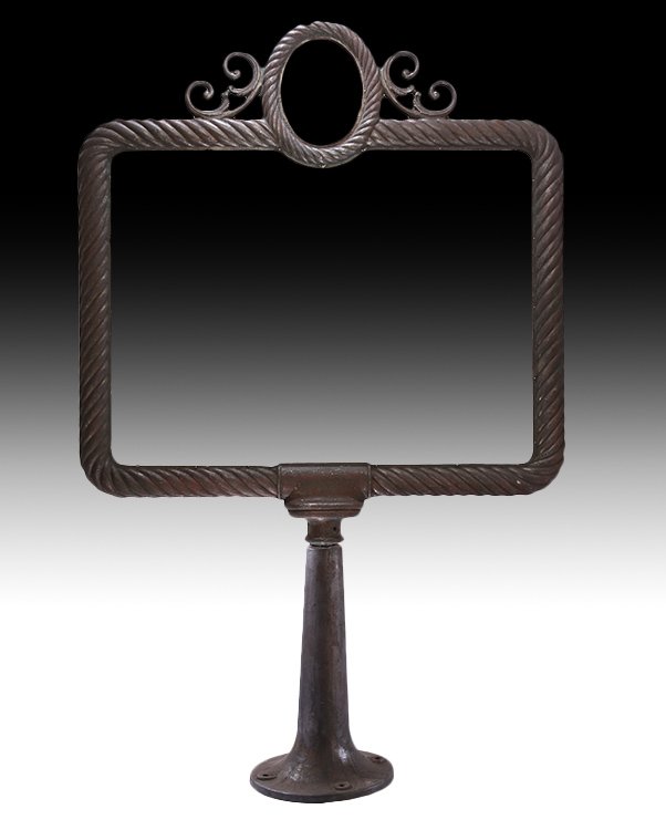 LARGE 2 PART CAST IRON SIGN OF PEDESTAL FORM 1920 (1 of 5)