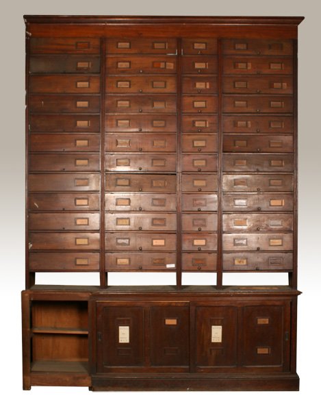 LARGE 2 PART MAHOGANY DISPLAY CABINET C.1900 (1 of 6)