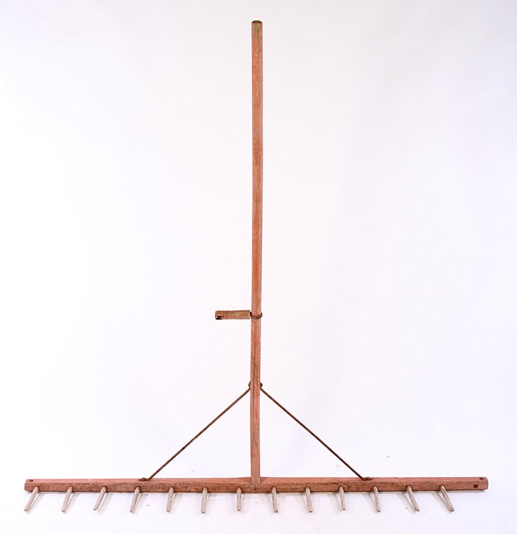 LATE 19TH C. CARVED WOOD RAKE (1 of 4)