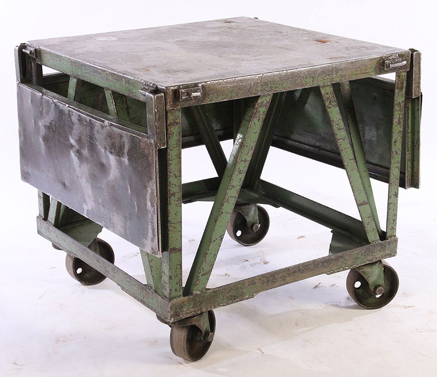 EARLY 20TH C. METAL INDUSTRIAL TABLE DROP SIDES (1 of 5)