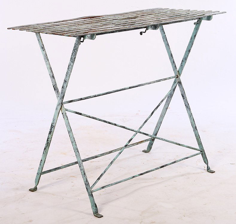 BRONZE PATINATED WROUGHT IRON GARDEN TABLE (1 of 4)