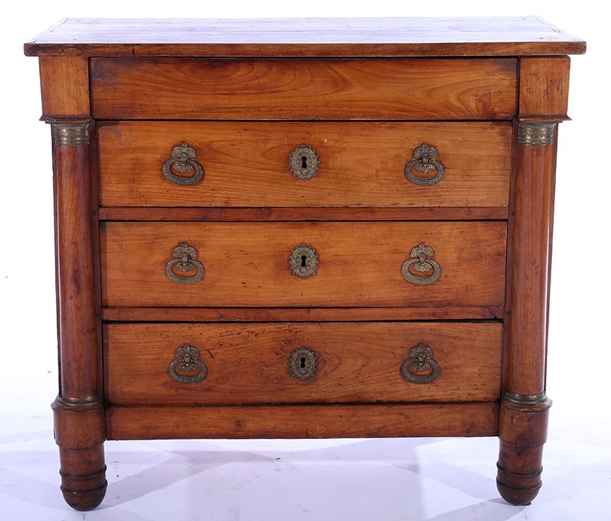BRONZE MOUNTED WALNUT FRENCH EMPIRE COMMODE 1860 (1 of 6)