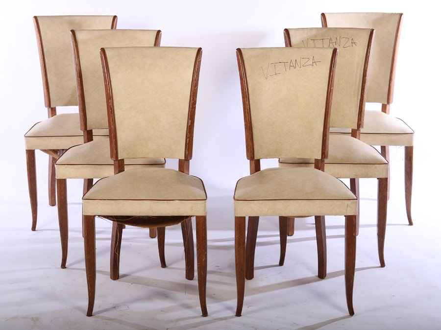 SET 6 FRENCH MID CENTURY DINING CHAIRS 1950 (1 of 5)