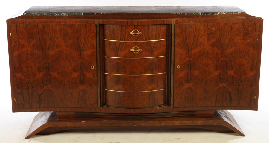 FRENCH ART DECO SIDEBOARD INSET MARBLE TOP 1930 (1 of 4)