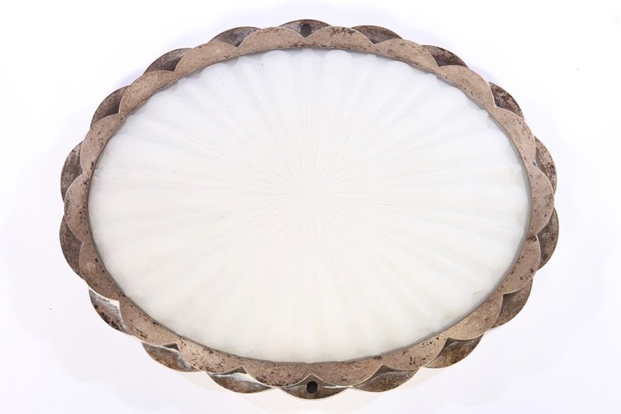 ART DECO NICKELED BRONZE CEILING LIGHT 1930 (1 of 2)