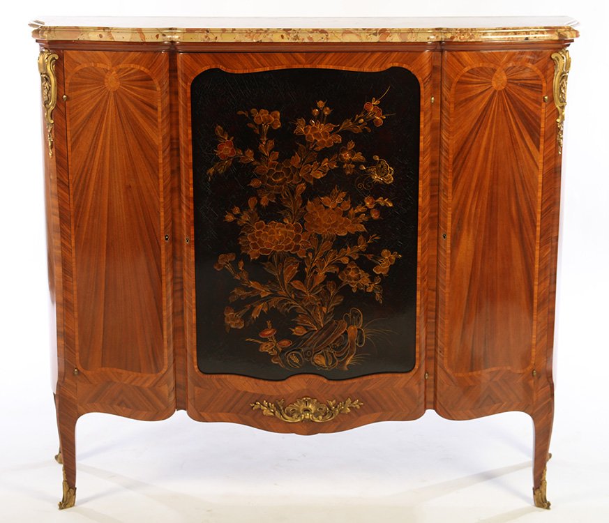 FRENCH SATINWOOD INLAID CABINET 1900 (1 of 6)