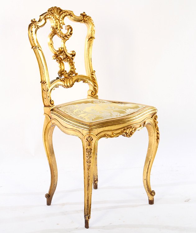 CONTINENTAL GILTWOOD CARVED SIDE CHAIR 1900 (1 of 4)