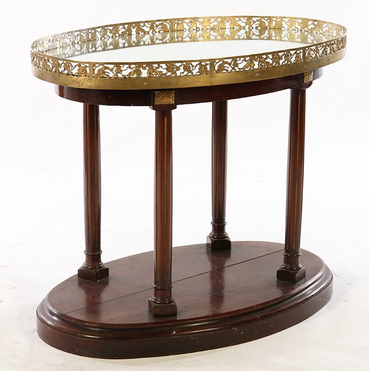 DIRECTOIRE CENTER TABLE BRONZE PLATEAU COLUMN LEG (1 of 5)