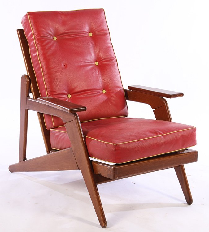 A FRENCH MID CENTURY MODERN ADJUSTABLE CHAIR (1 of 4)