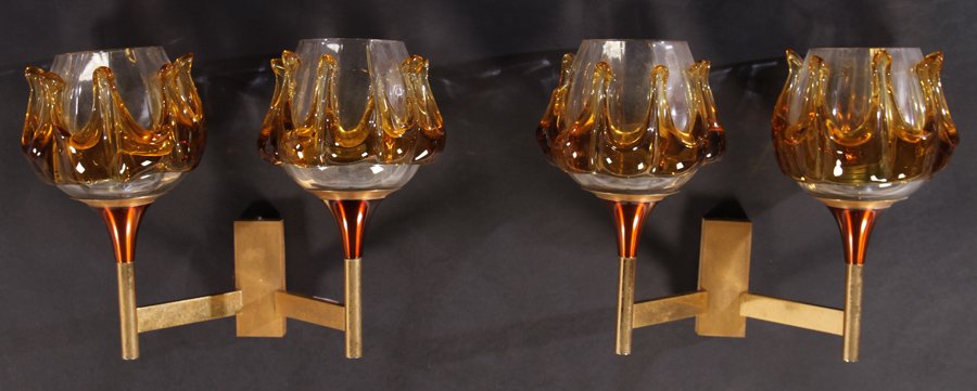 MIDCENTURY MODERN SCONCES COLORED GLASS 1960 (1 of 3)