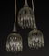 LABELED ALUMINUM HANGING LIGHT 3 SHADES 1970 - 2