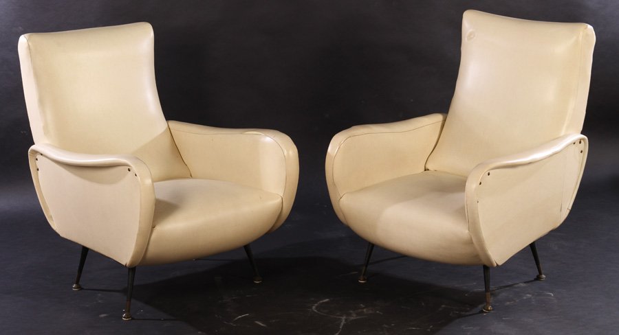 PAIR ITALIAN CLUB CHAIRS MARCO ZANUSO 1960 (1 of 5)