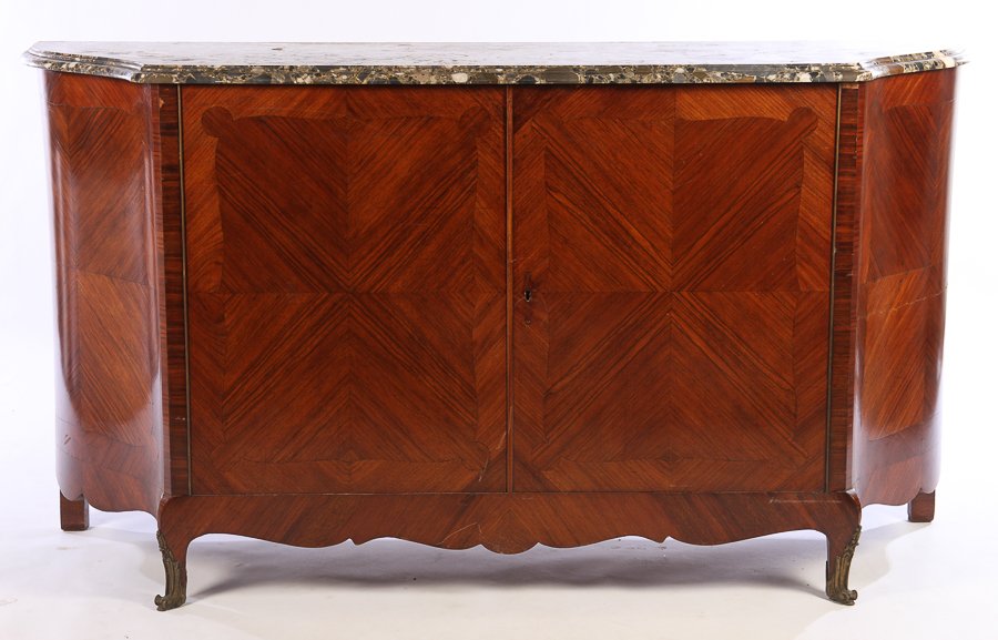 FRENCH LOUIS XV STYLE SIDEBOARD MARBLE TOP C.1920 (1 of 6)