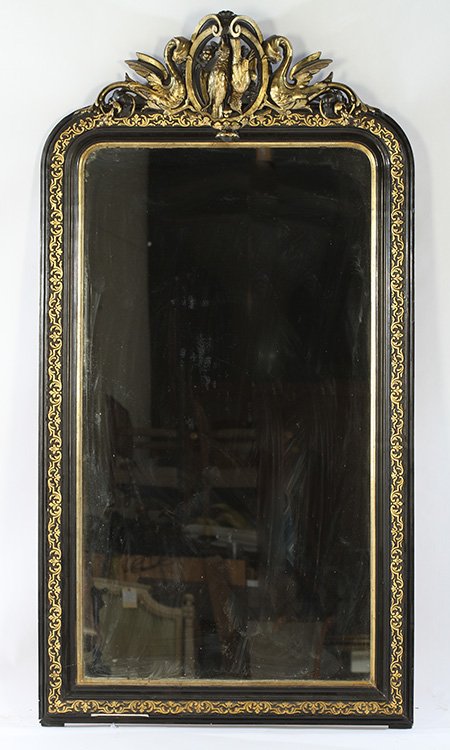 NAPOLEON III EBONIZED GOLD GILT MIRROR 1860 (1 of 3)