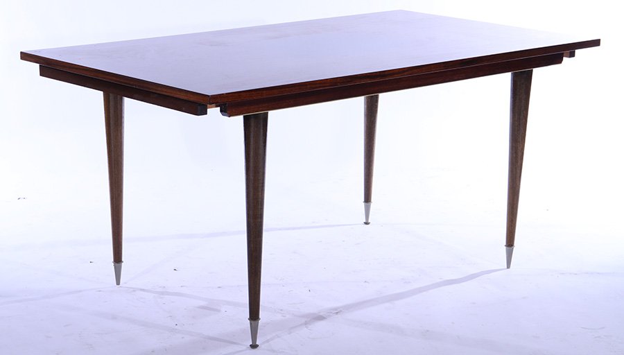 ITALIAN MAHOGANY DINING TABLE TAPERED LEGS C 1950 (1 of 4)