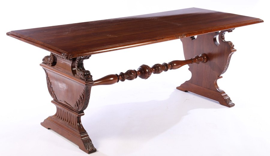 A NEOCLASSICAL STYLE LIBRARY TABLE C.1920 (1 of 6)