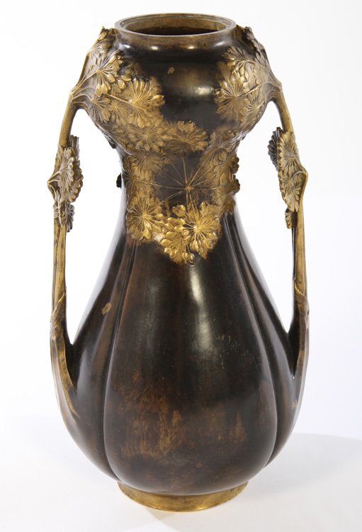 FRENCH BRONZE ART NOUVEAU VESSEL SIOT PARIS C1900 (1 of 3)