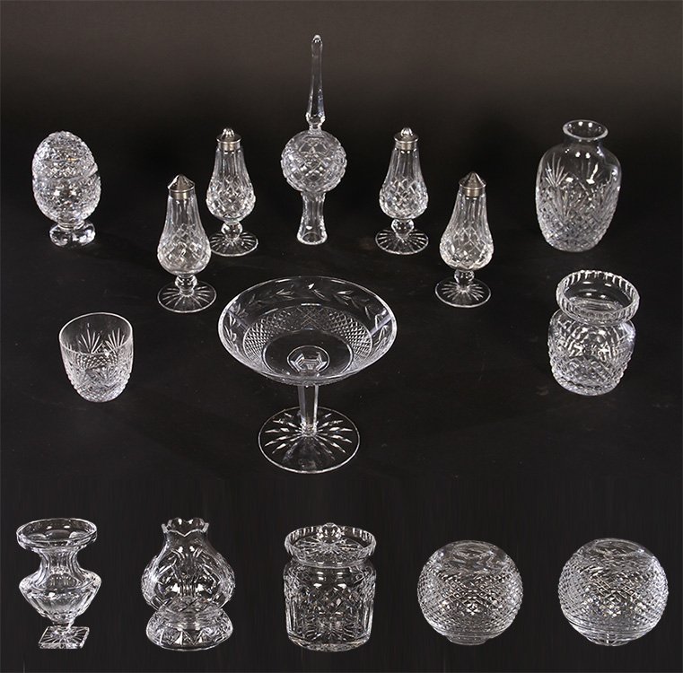 15 PC LOT OF CUT CRYSTAL ITEMS VASES CANDY DISH (1 of 6)