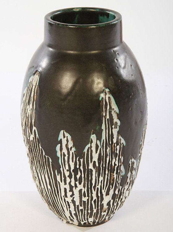 FRENCH FELIX GETE ART POTTERY VESSEL C1930 C.A.B (1 of 3)