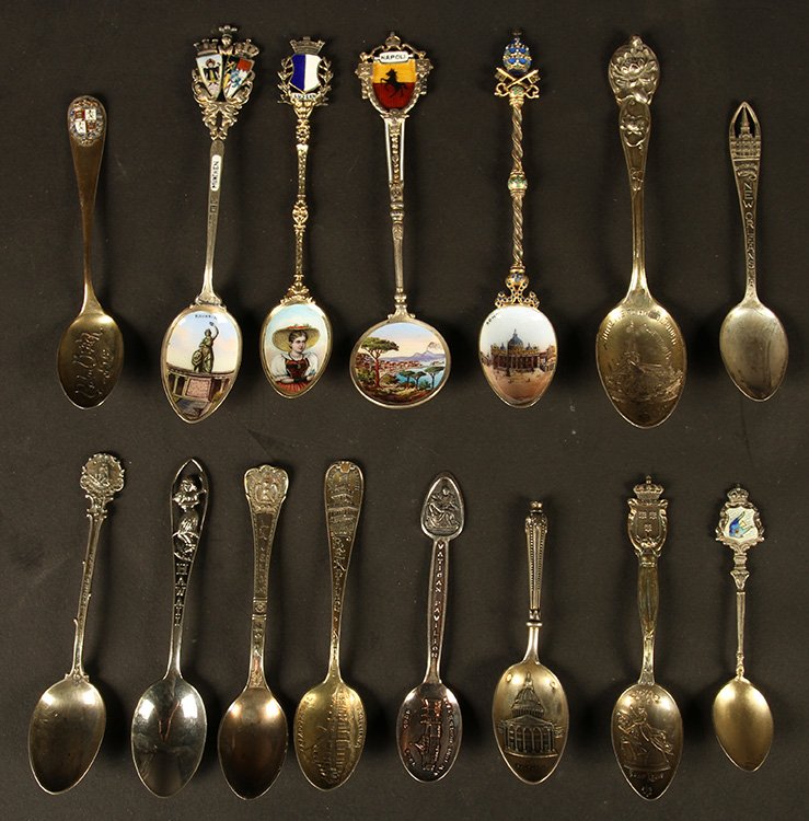 15 SOUVENIR SPOONS C.1930 3.27 TROY OZ STERLING (1 of 5)