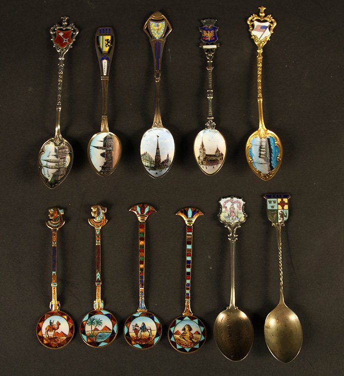 11 STERLING SILVER SOUVENIR SPOONS .525 TROY OZ (1 of 4)
