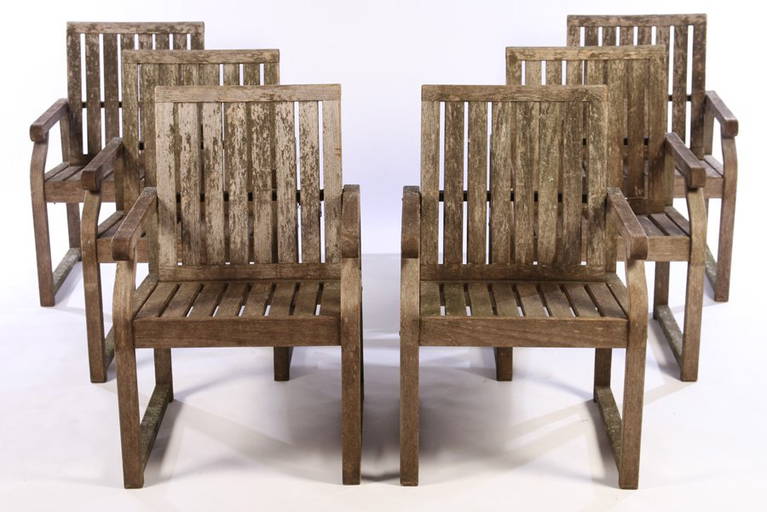SET 6 LABELED KINGSLEY BATE TEAK ARM CHAIRS Aug 31, 2016 Kamelot